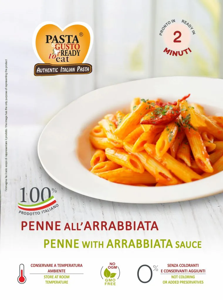 Penne with Arrabbiata Sauce. Ready in just 2 minutes. www.pastareadytoeat.com