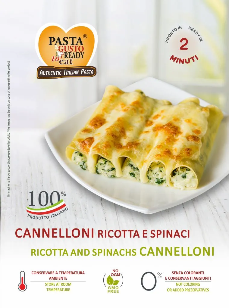 Ricotta and Spinachs Cannelloni. Ready in just 2 minutes. www.pastareadytoeat.com