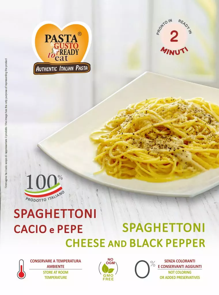 Spaghettoni cheese and black pepper. Ready in just 2 minutes. www.pastareadytoeat.com