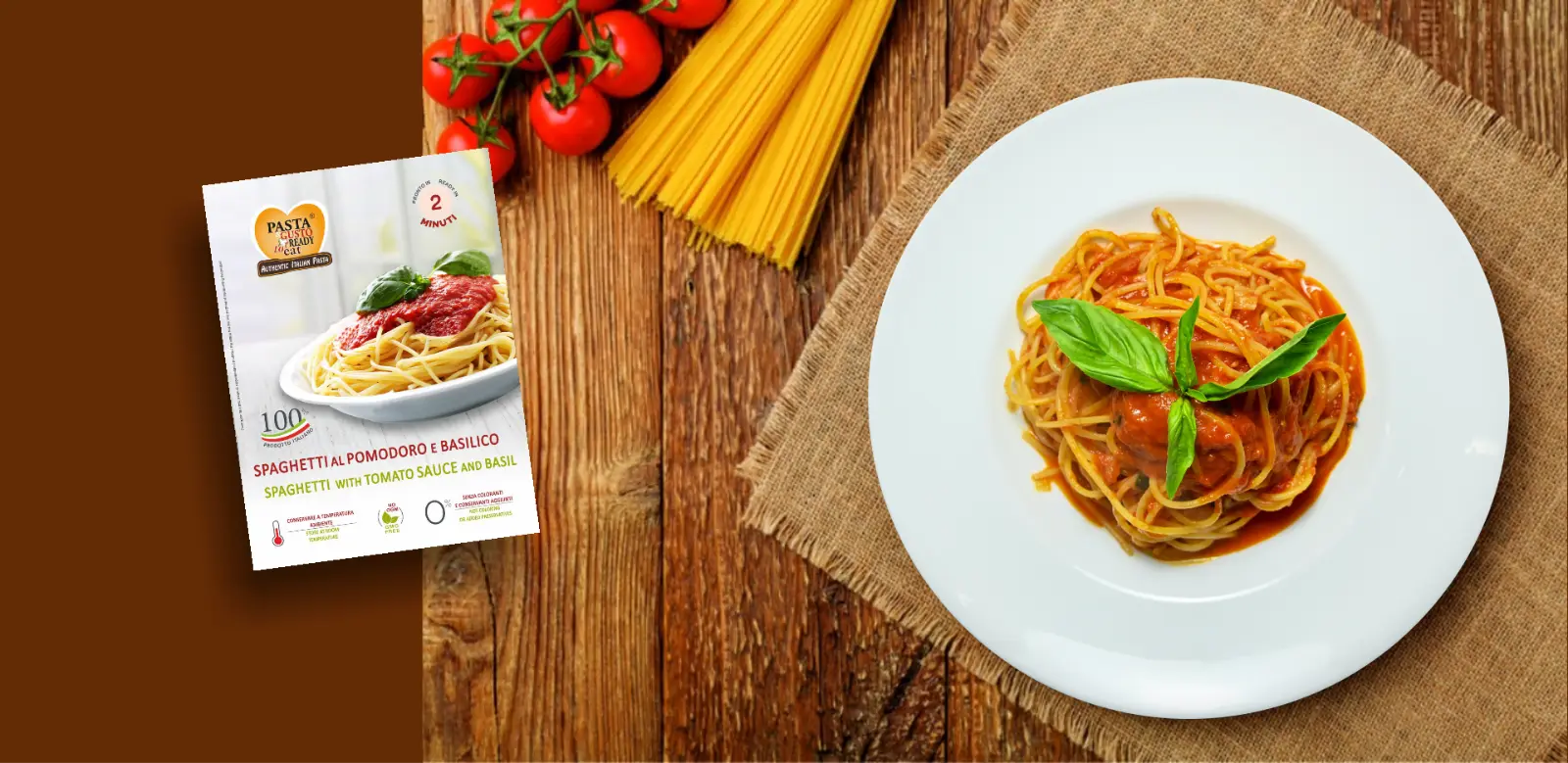 Spaghetti al pomodoro e basilico Pasta & Gusto ready to eat, pronti in 90 secondi